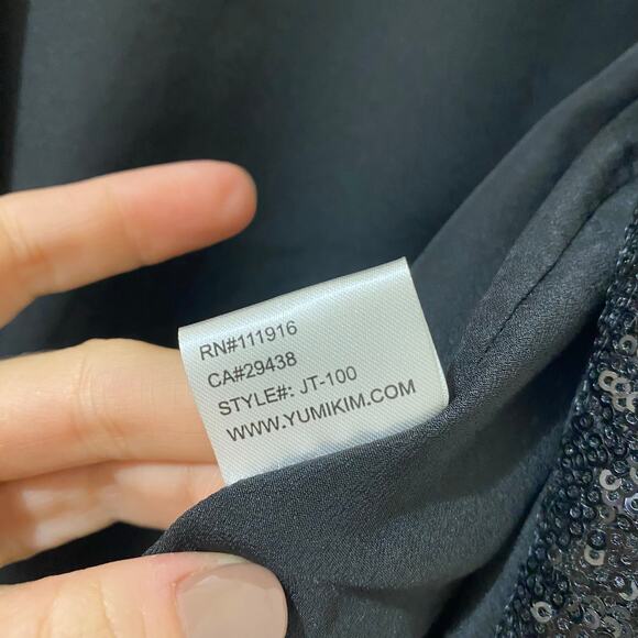 Yumi Kim Black Sequined Blazer Size Medium Party Sparkly - Picture 7 of 8